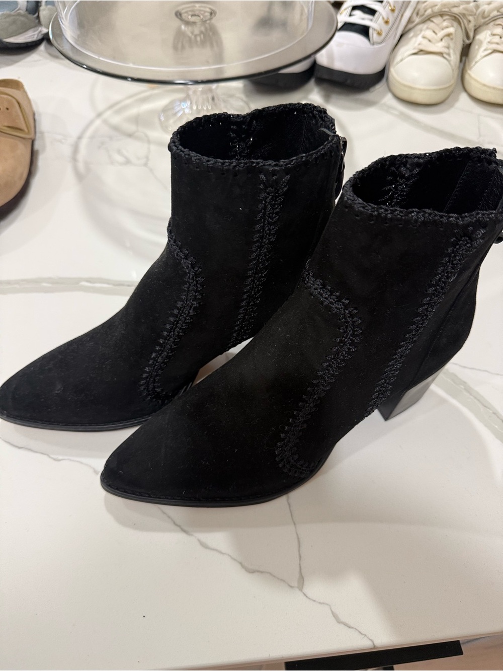 Alexandre Birman Black Suede Pointed Ankle Booties
